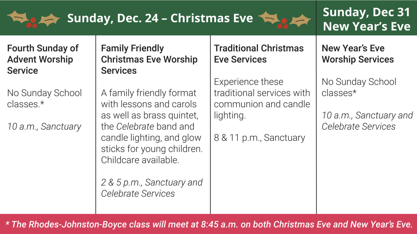 Flatscreen eve 2017 Christmas Eve, Day, and New Years Schedule Flatscreen-01 | Myers Park Presbyterian Church