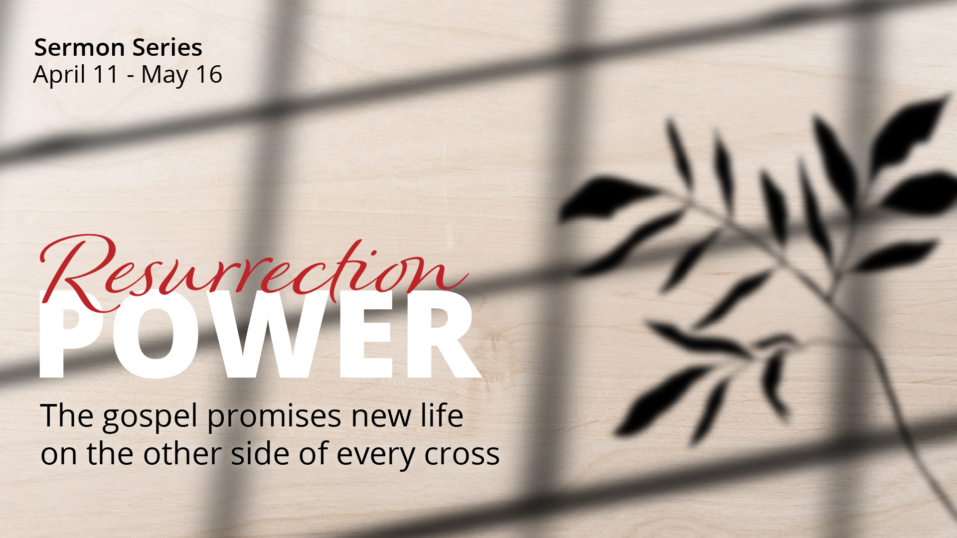Resurrection Power - Sermon Series April 11 - May 16